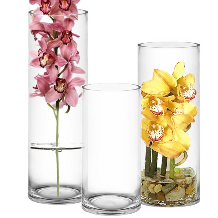 glass cylinder vases set of 3