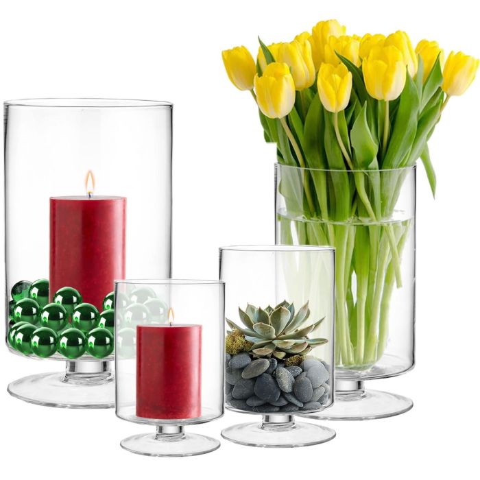 glass pedestal candle holders