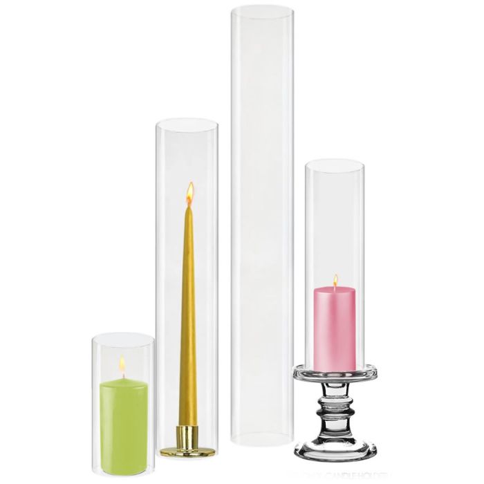 3 inches glass hurricane candle shades tubes