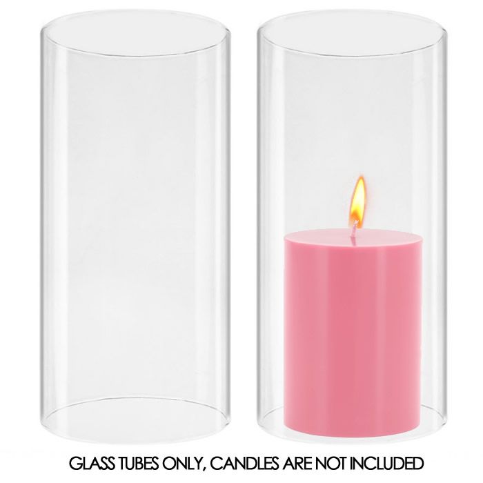 glass bottomless candle holder tubes chimney-