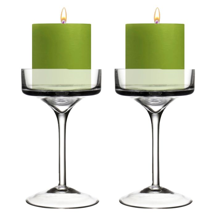Glass Candles Holder H-6