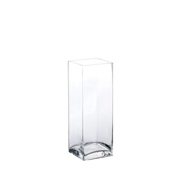 Glass Square Vase Centerpiece. H-10