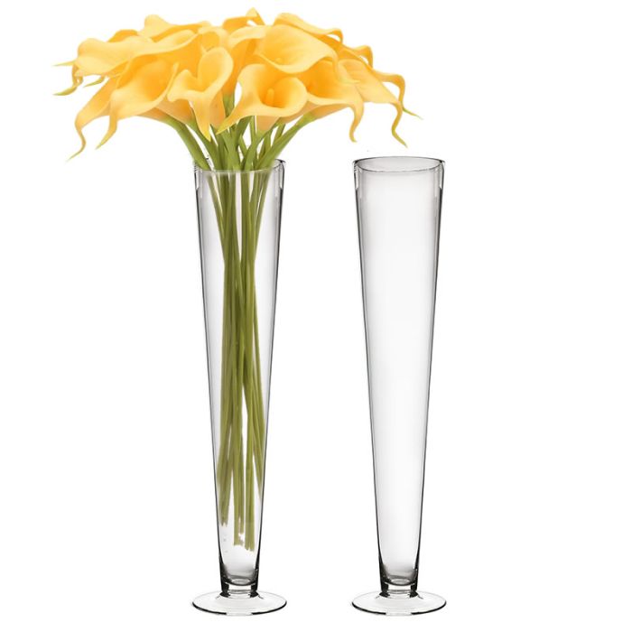 Clear Glass Trumpet Vases 24 inch 
