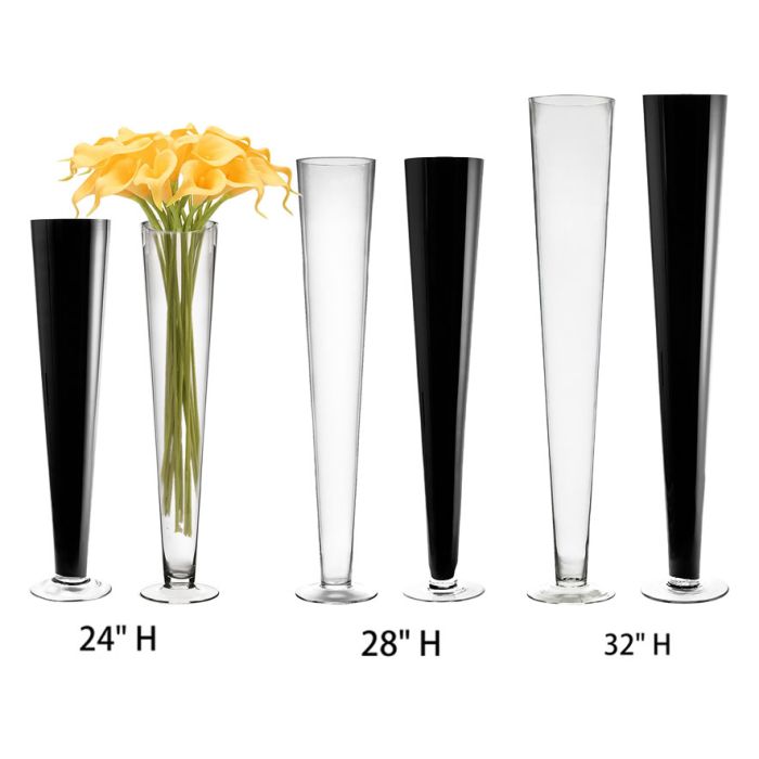 6PCS Glass Trumpet Vase H-24