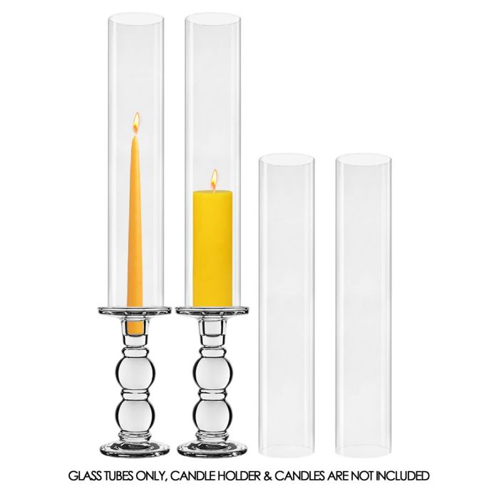 glass bottomless candle holder tubes chimney spring yellow candles