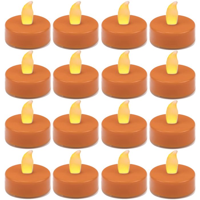 led orange led tea light candles