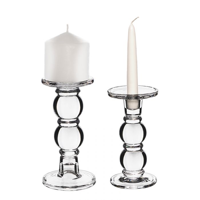 Bubble Glass Candlesticks Pillar & Taper Candle Holders