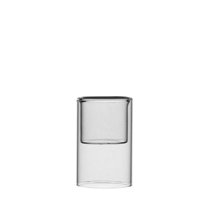 Modern Glass Cylinder Tealight Candle Holder, 3.75 x 2.5 Inches