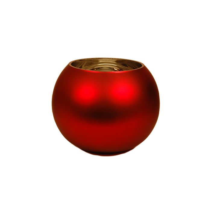 Metallic Red Bubble Bowl H-3.5