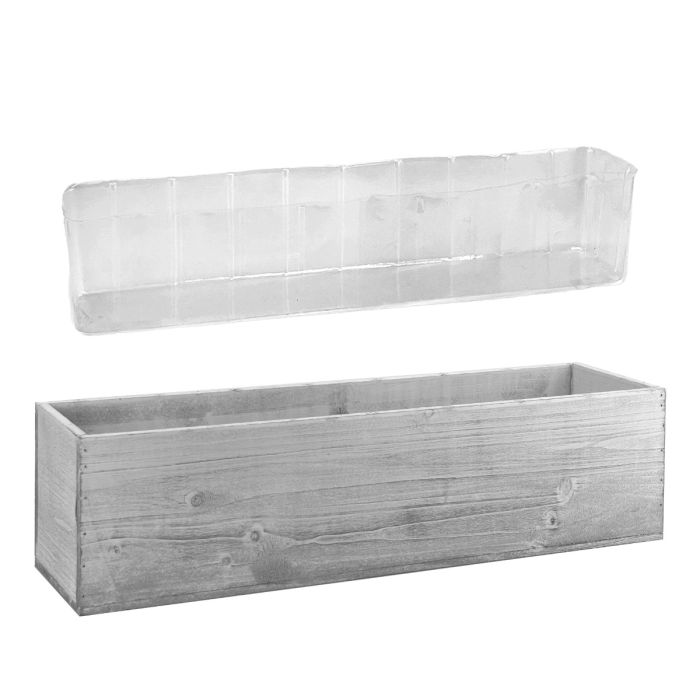 white wash rectangle wood planter box