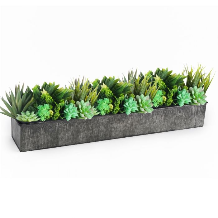 zinc rectangle galvanized metal planters