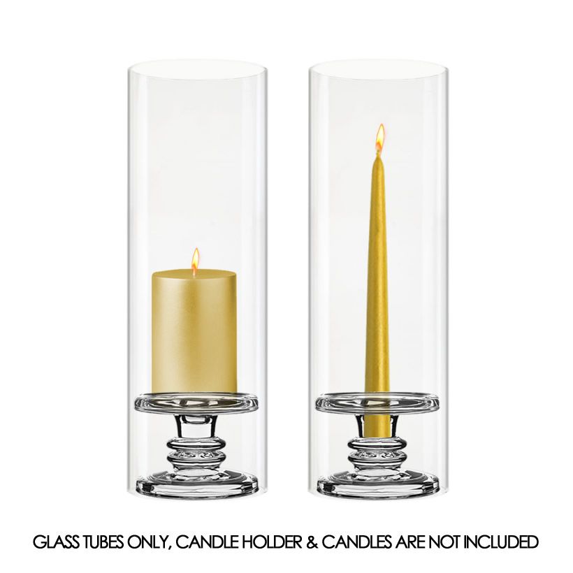 14 x 4.5 inch Glass Hurricane Candle Shade Tube